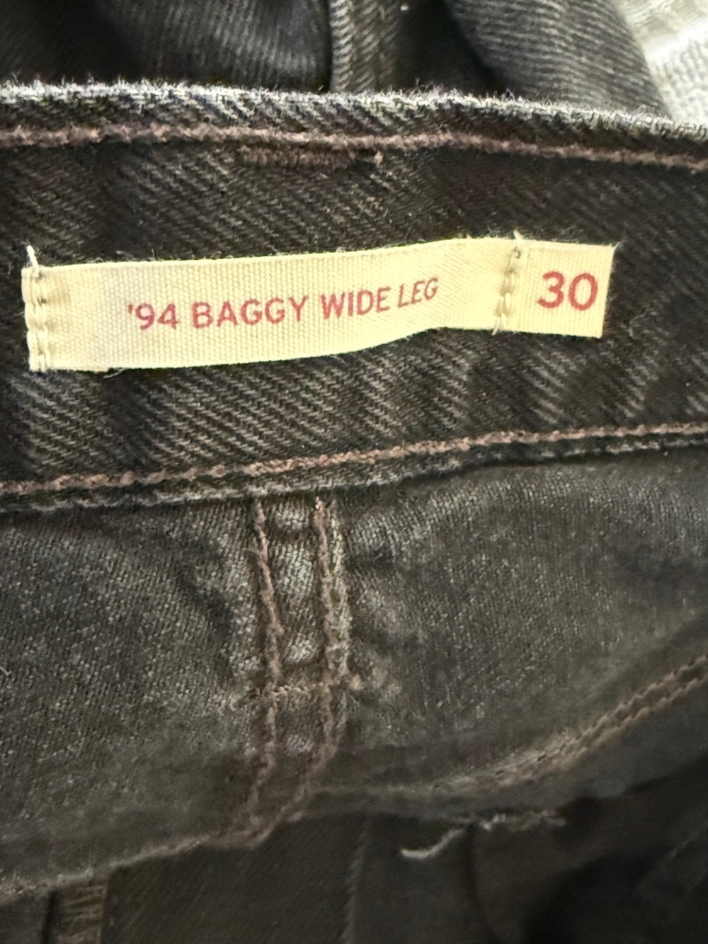 Levi’s 94 Baggy Wide Leg Jean Black Size 30